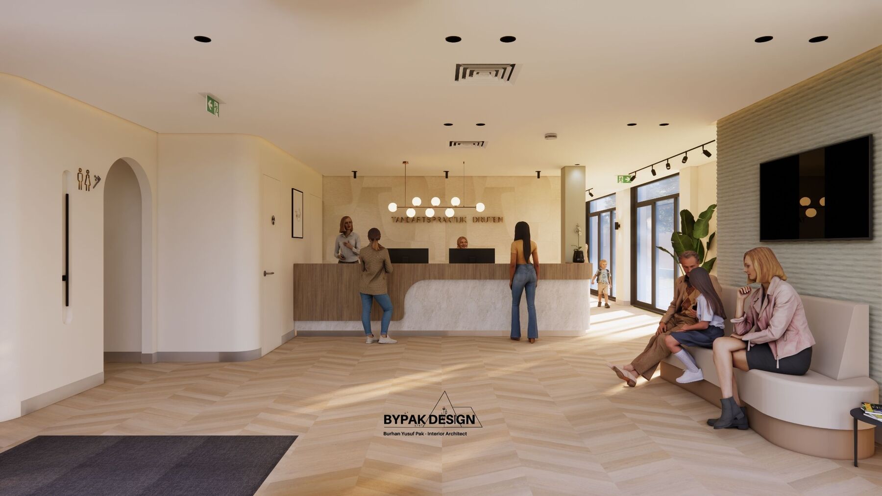 3D-visualisatie van de receptie